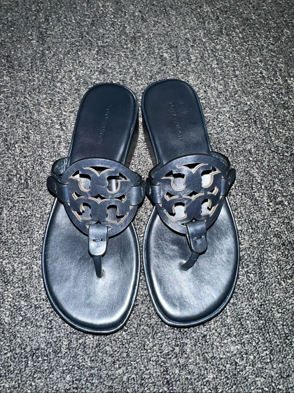 Women’s Tory Burch Navy Blue Platform Sandals Size 5.5 - Picture 1 of 7